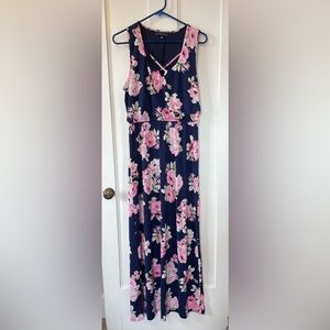 Pink Floral Maxi Dress